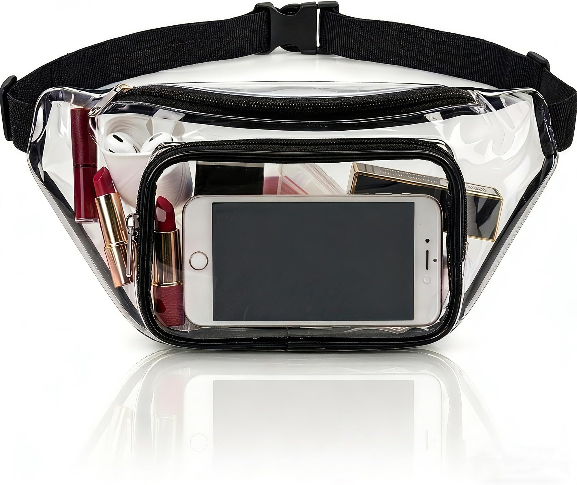 Clearworld Clear Fanny Pack,Stadium Approved Waist Pack for Festival, Games,Travel and Concerts