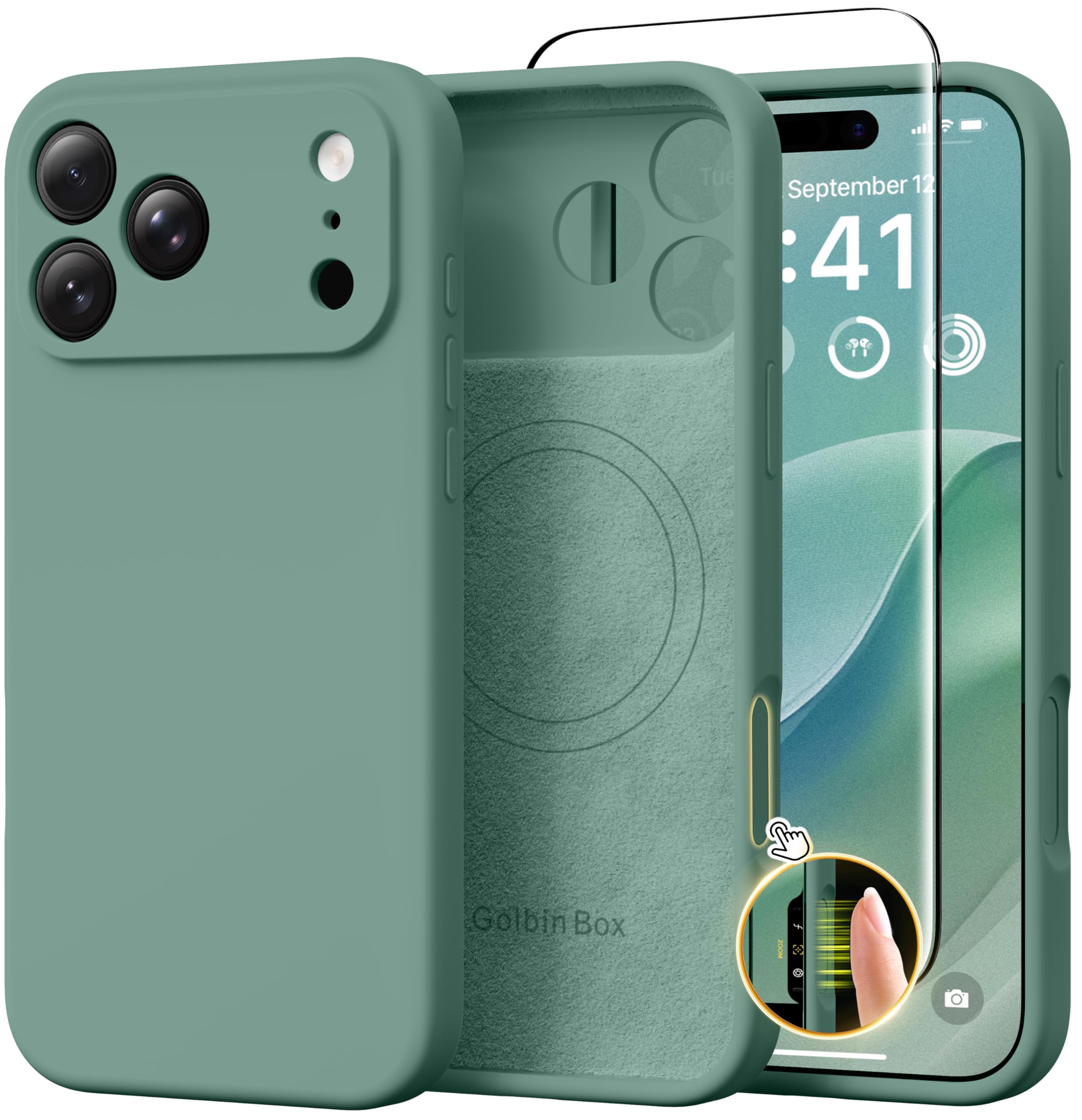 GolbinBox for iPhone 18 Pro Max Case/17 Pro Max Case, Midnight Green
