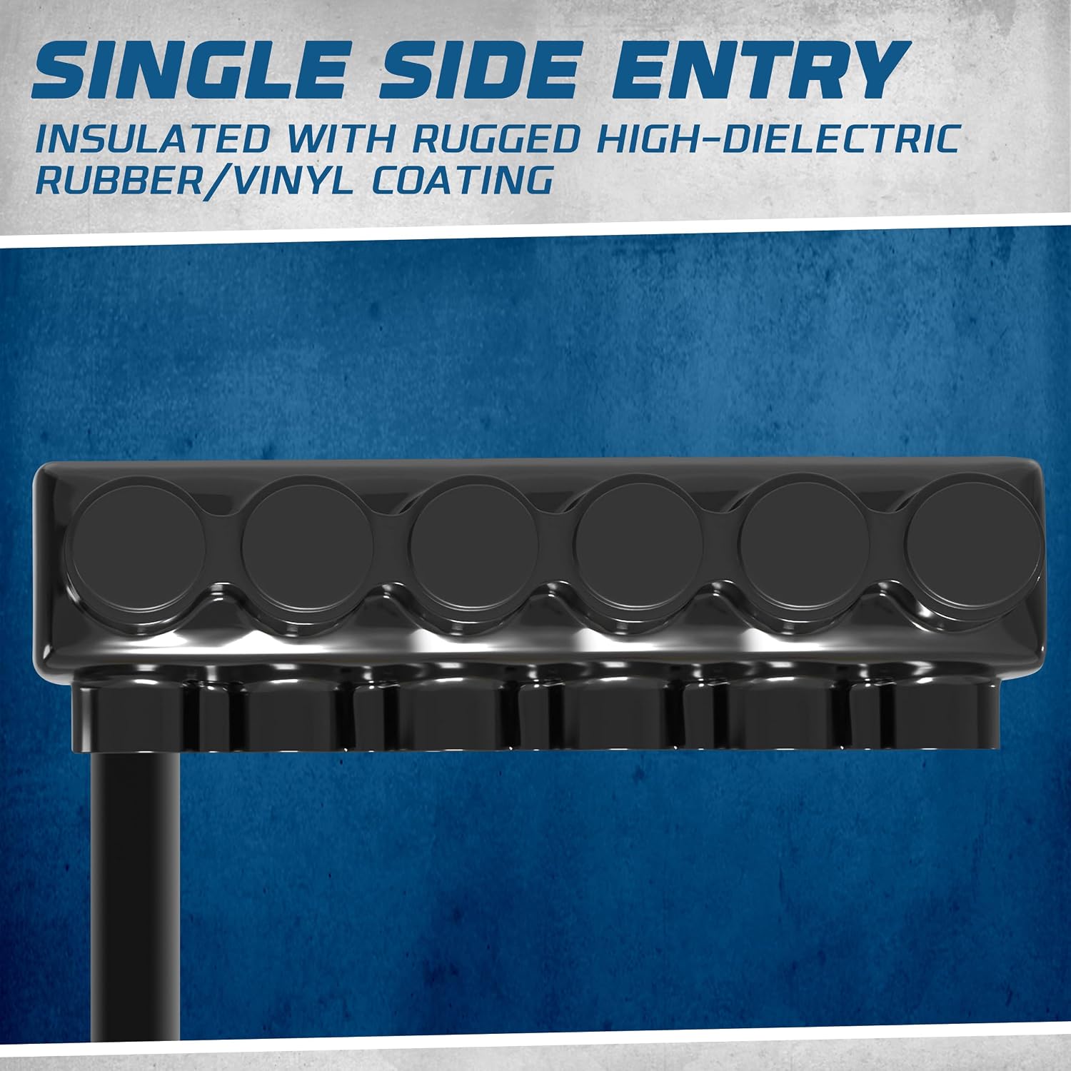 OHLECTRIC Insulated Wire Connector 6 Port Single Side Entry for 1/0-14 Wire Range Lugs with 3/16 Hex Screw, Pre-Filled with Oxide Inhibitor - Wire Connectors, Electrical Connectors, Wire Tap
