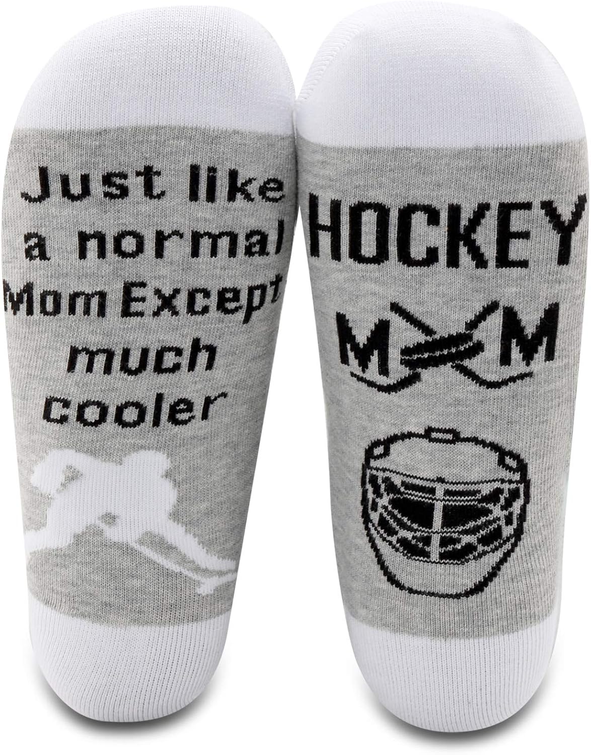 MBMSO 2 Pairs Funny Hockey Mom Socks Hockey Gifts for Mom Hockey Mom