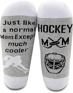 MBMSO 2 Pairs Funny Hockey Mom Socks Hockey Gifts for Mom Hockey Mom Just Like a Normal Mom except much Cooler