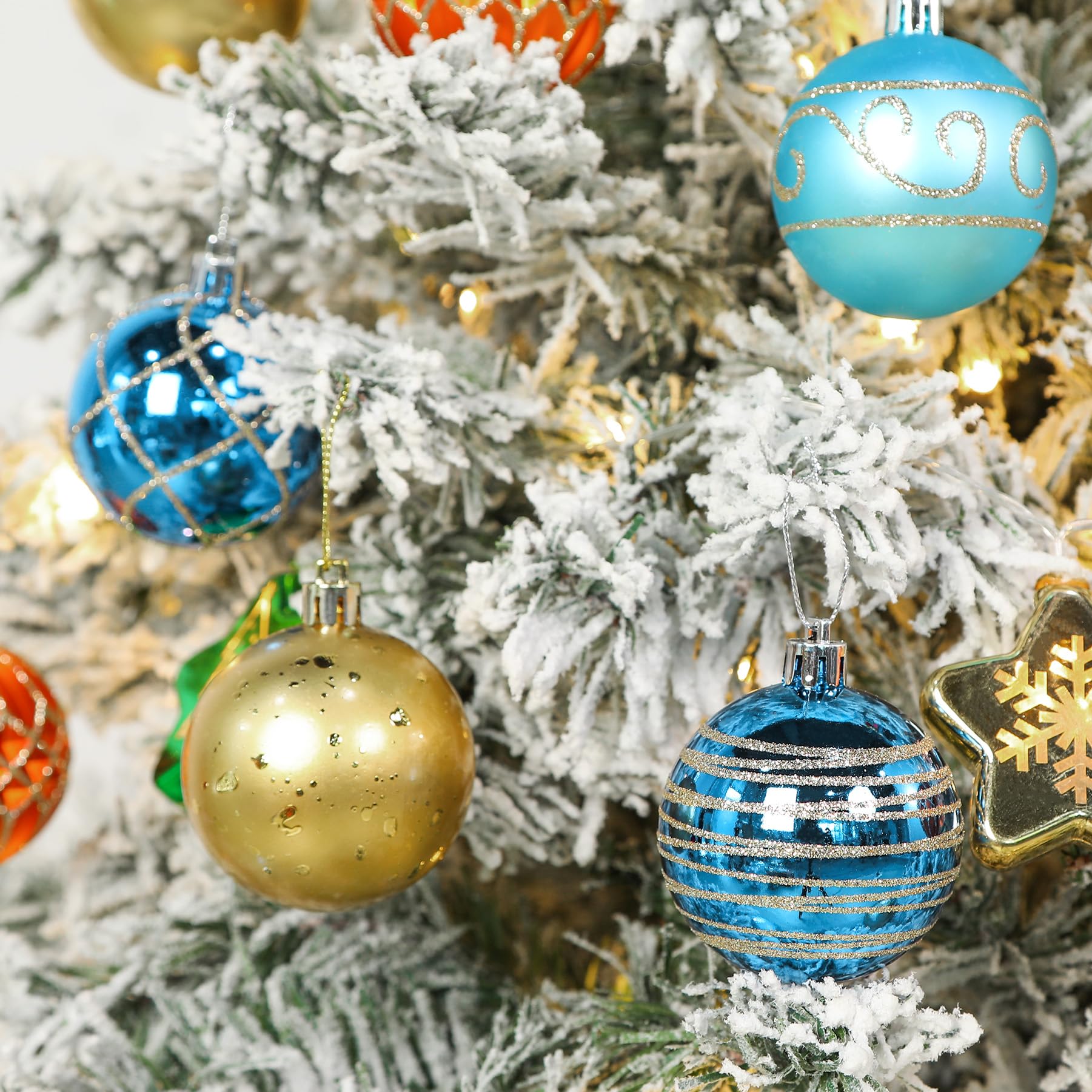 Set De 30 Bolas De Navidad Irrompibles De 60mm - Rojo Y Dorado Para Árbol Y Decoración