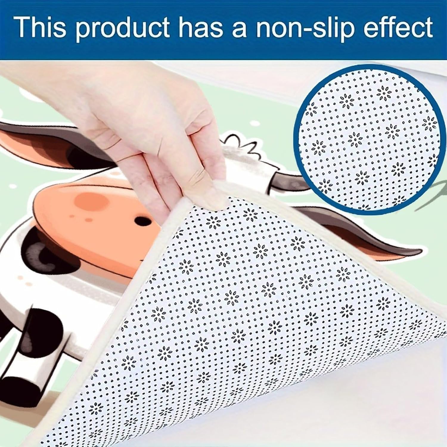 Cute Cow Polka Dot Kitchen Mat Kitchen Rug Set | Kitchen Rugs Flannel Velvety Washable breathable Water Absorbent Soft ，kitchen utensils for Kitchen, Floor,Laundry