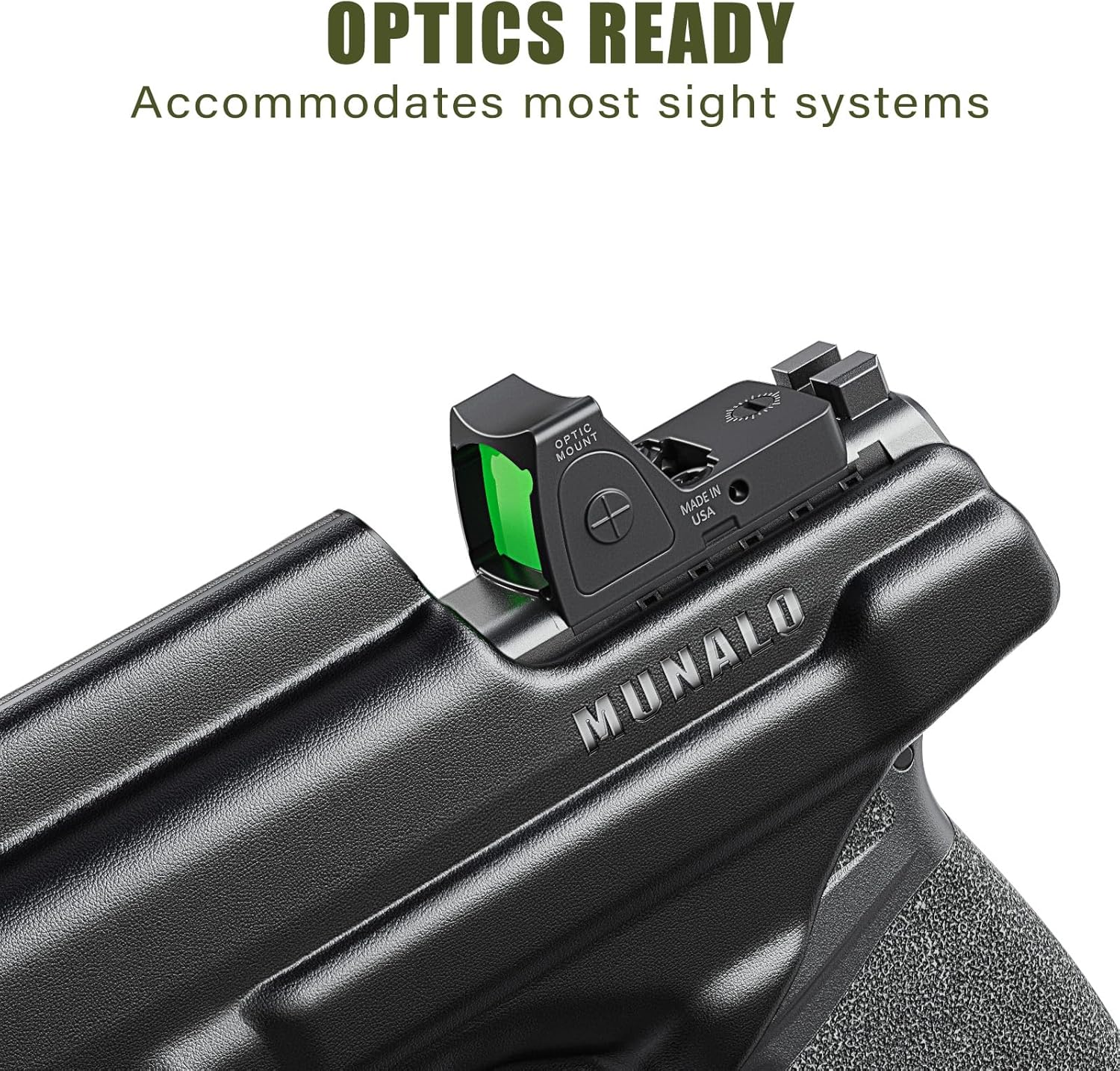 MUNALO IWB Holster Compatible with Springfield Armory Hellcat Micro-Compact 9mm (Standard & OSP Models) - Concealed Carry Hybrid Holster with Optic Cut, Appendix Inside Waistband, Right-Hand