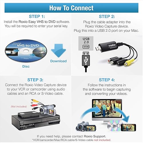 Miniatura 2 de Roxio Easy VHS to DVD for Mac VHS, Hi8, V8 Video to DVD or Digital Converter [Mac Disc]