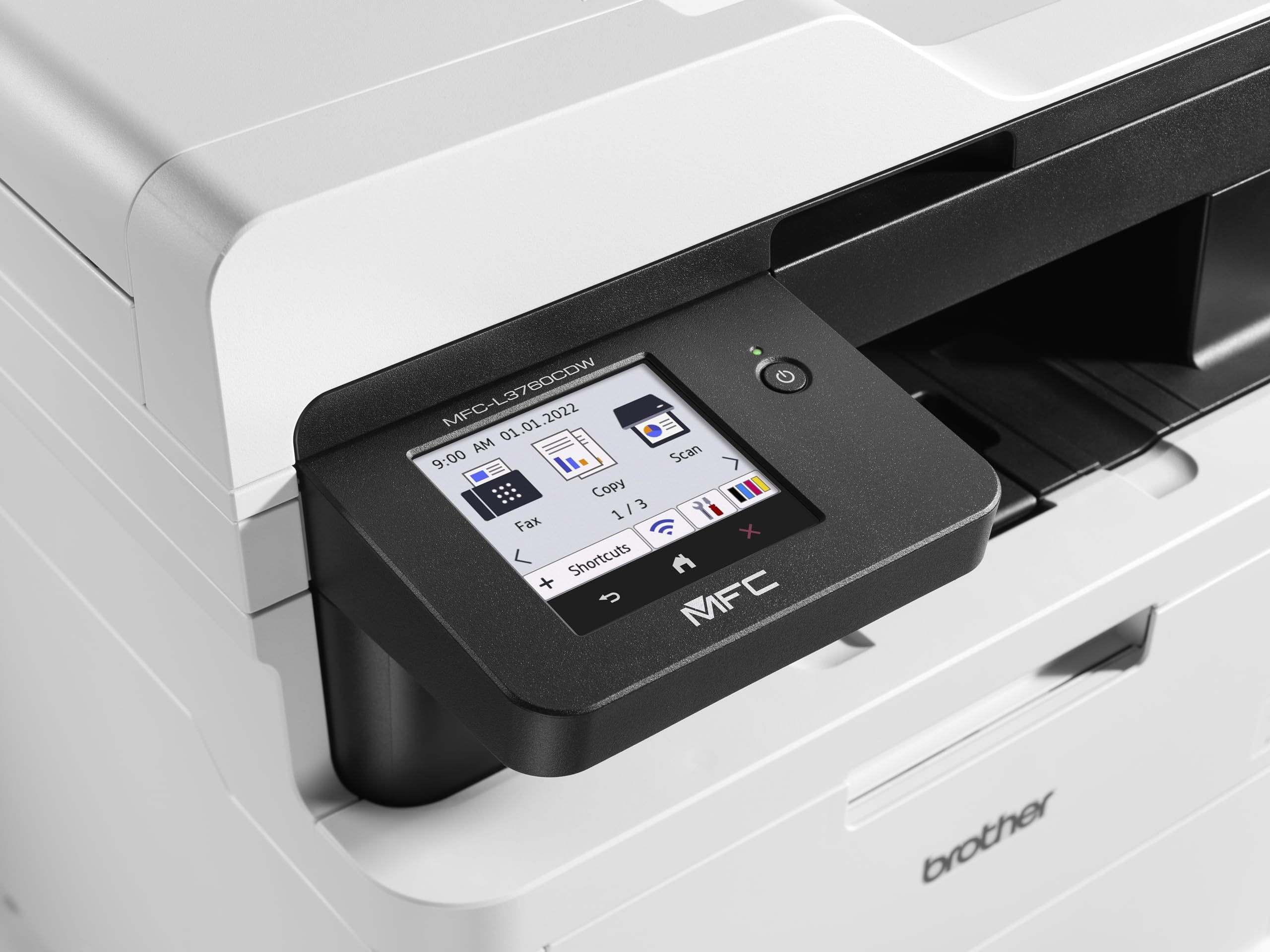Brother MFC-L3760CDW - Kompaktes 4-in-1 Farb-LED Multifunktionsgerät mit WLAN/LAN, ADF und Automatischem Duplexdruck