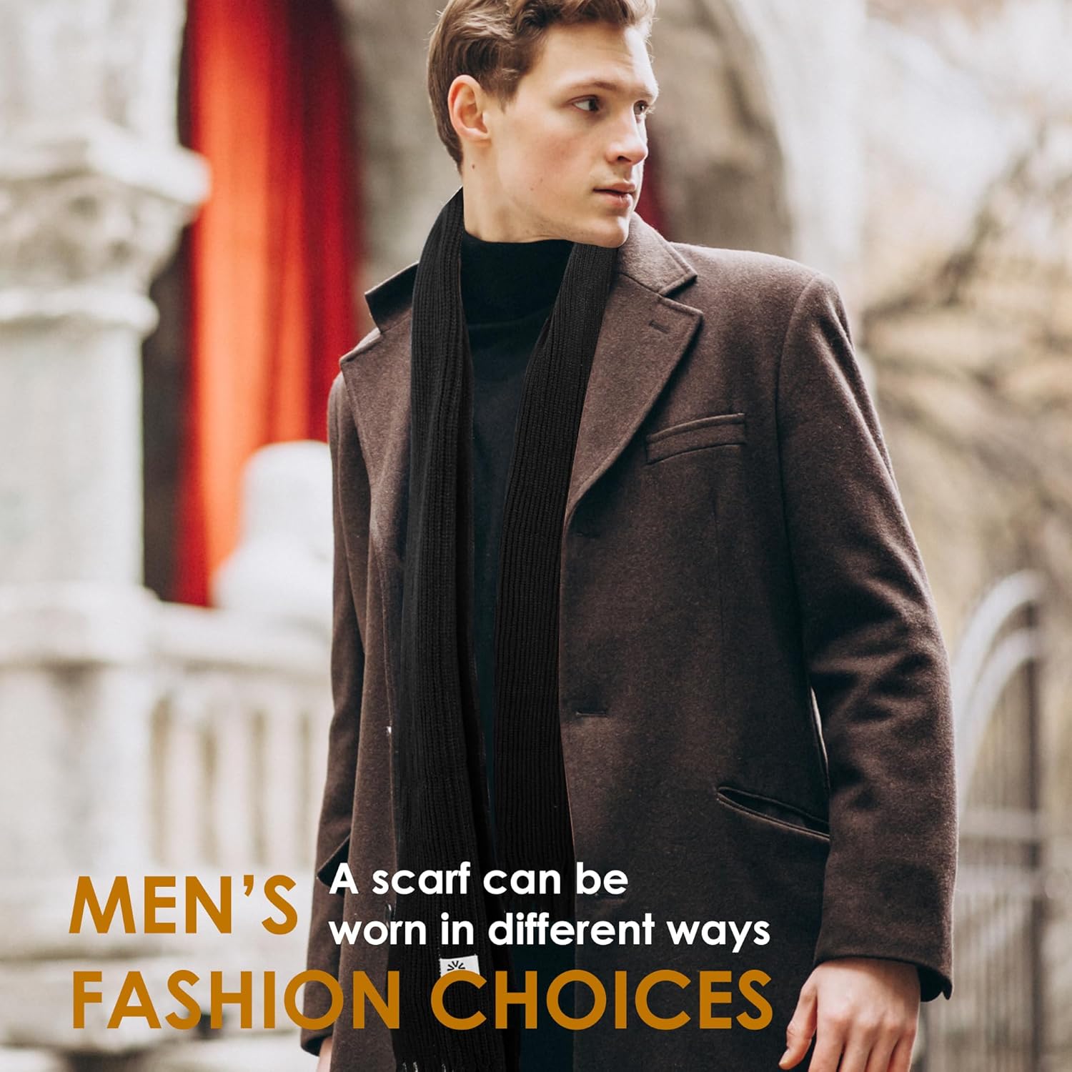 Men's Scarf Winter Warm, Soft Fleece Scarf, Long Lightweight Fashionable Scarves for Men, Great Gifts for Him - Image 7