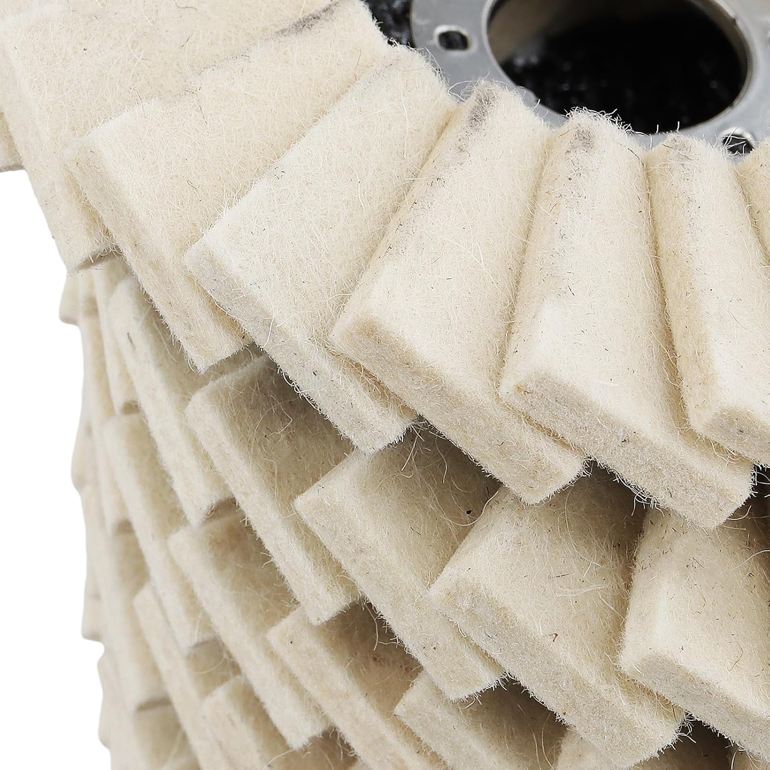 SINJEUN 15 PCS Felt Flap Disc Abrasives, 4-1/2" x 7/8" Wool Polishing Wheel Disc, Angle Grinder Buffing Wheel, Off-White