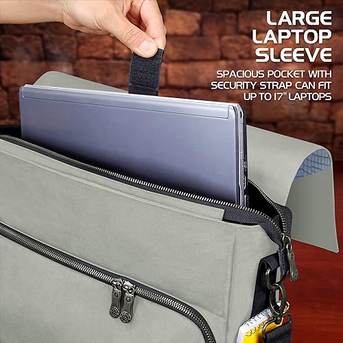 Miniatura 5 de ENHANCE Collector's Edition RPG Player's Essentials DnD - Bolsa de mensajero exterior Dragon Hide para 2 a 4 libros, carpetas, dados y accesorios,