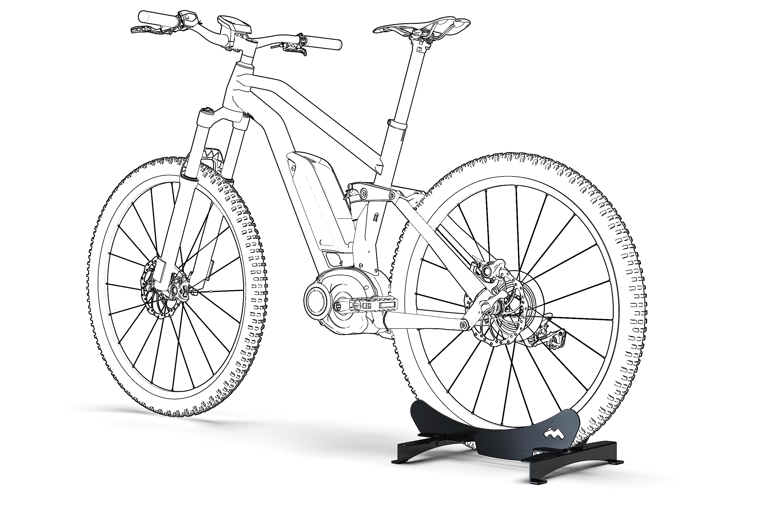 Meliconi MyBike Soporte de Suelo Universal para Bicicletas, Soporte de Suelo para Bicicletas, Exterior e Interior, Grosor de Goma Ajustable, 4 Arandelas Estabilizadoras, Made in Italy