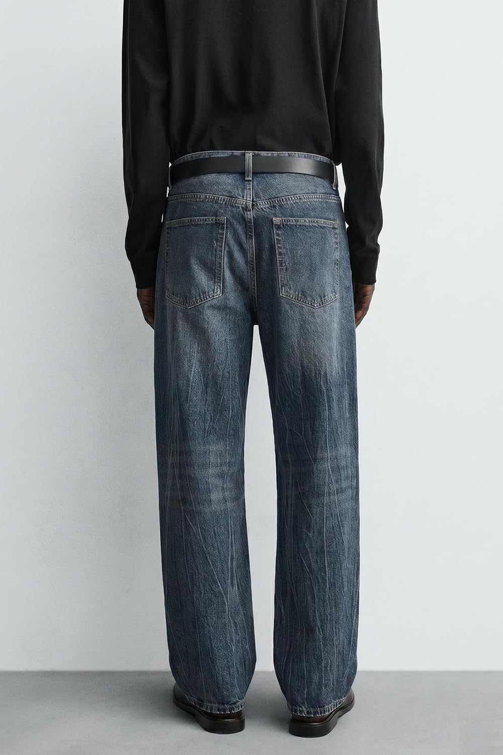 Men's Baggy Jeans - Loose Fit Wide Leg Vintage Denim Pants Casual Everyday Trousers for Daily Work All Season Wear