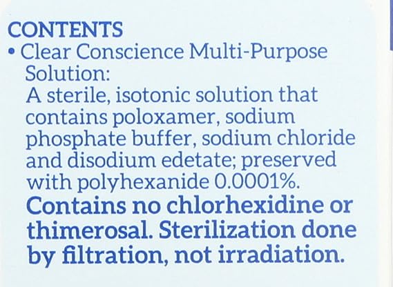 Cruelty-Free Multi-Purpose Contact Lenses Solution - Travel Size Contact Lens Solution, Mild Contact Solution for Contact Lenses, Cleans & Conditions Eye Contacts by Clear Conscience, 3 Fl oz