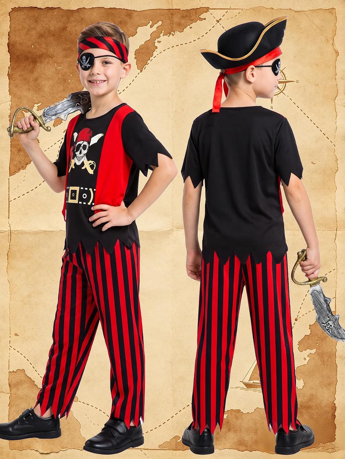 Pirate Costume for Kids Boys Pirate Outfit Halloween Costume Cosplay