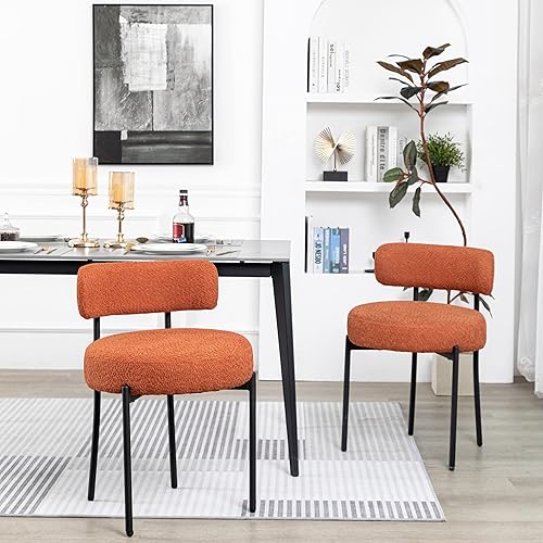 Miniatura 9 de DYHOME Juego de 4 Sillas de Comedor Boucle, Sillas de Cocina y Comedor Tapizadas, Sillas Laterales con Cojines Gruesos y Patas de Metal para Cocina