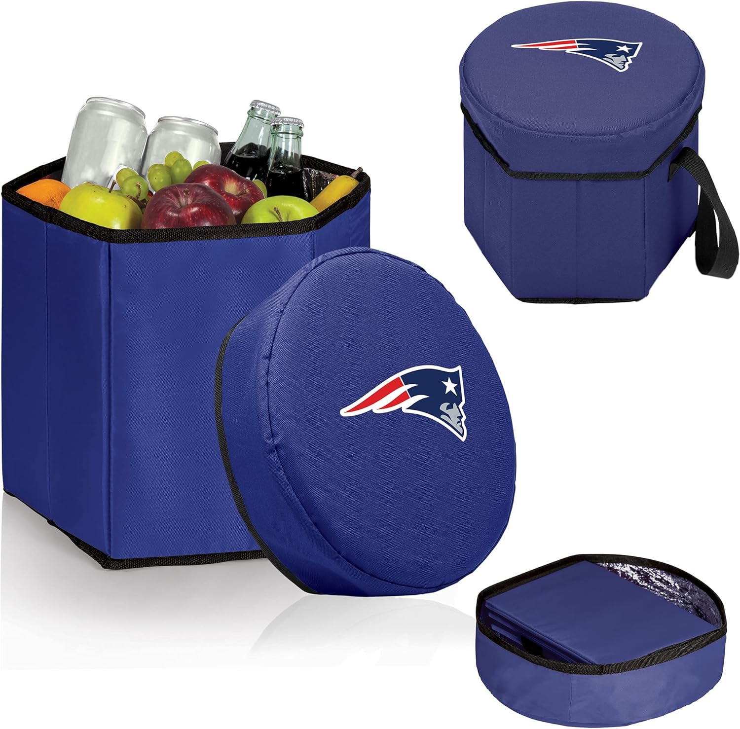 PICNIC TIME Navy New England Patriots 12 Quart Bongo Cooler : Sports Fan Coolers : Sports & Outdoors