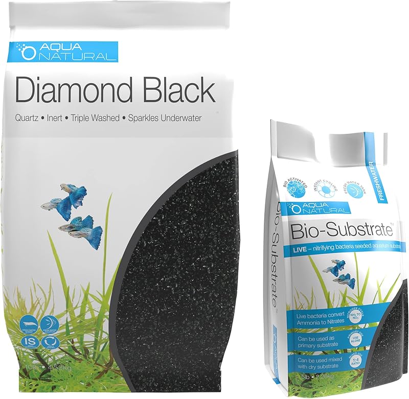 Aqua Natural Bio Substrate and Dry Substrate Kit, Diamond Black | BIOKIT004, For New and Existing Aquariums