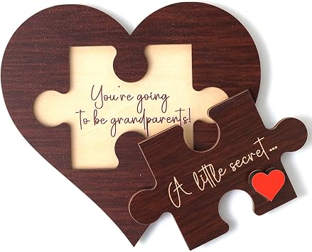 Grandparent Reveal Wooden Heart Keepsake, Pregnancy Announcement for Grandparents, Baby Announcement Sign, Pregnancy Reveal Ideas, First Time Grandparents Gifts