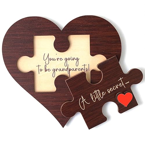 Grandparent Reveal Wooden Heart Keepsake, Pregnancy Announcement for Grandparents, Baby Announcement Sign, Pregnancy Reveal Ideas, First Time Grandparents Gifts