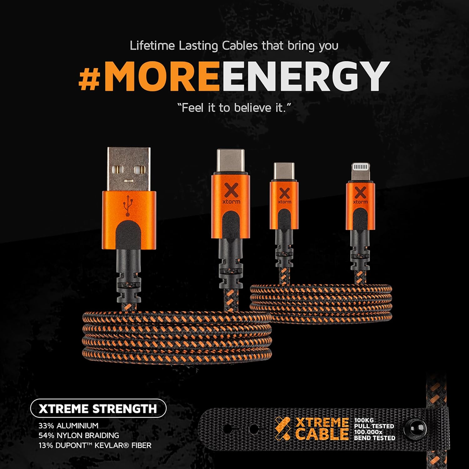 Xtorm CXX003 Xtreme Series USB-C to Lightning Cable, 4.9-Ft.