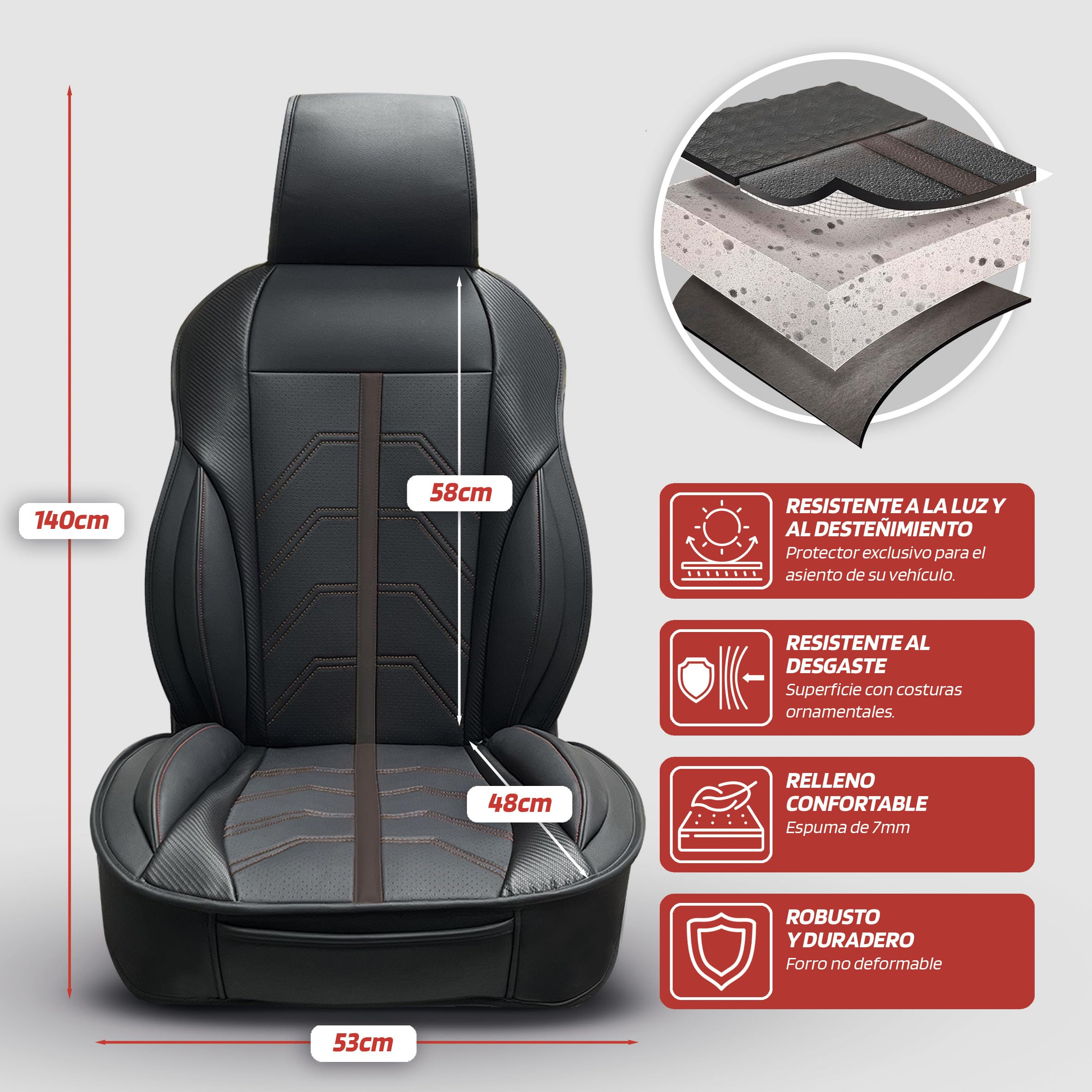 SUMEX Seat Back Seat Potenza Black Red Sports Cover Universal SUMEX Seat Back Seat Potenza Black Red Sports Cover Universal