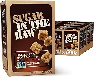 Turbinado Cane Sugar Cubes, 17.6 oz. Box, 12 Pack, Pure, All-Natural Turbinado Sugar, Non-GMO Project Certified, Kosher, Vegan and Gluten Free