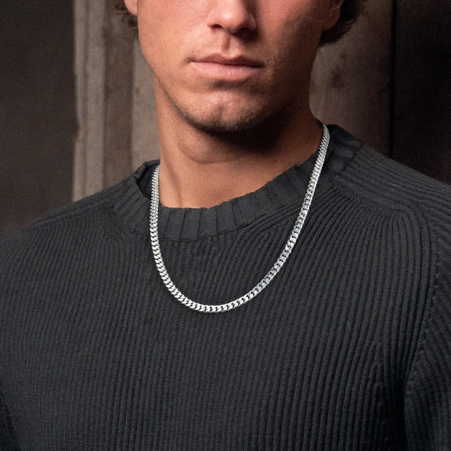 OCHCOH 925 Sterling Silver Clasp 3mm3.5mm4mm5mm7mm Cuban Link Chain Necklace for Men Diamond Cut Silver Chain Necklace for Women 16 18 20 22 24 26 28 30 Inch - Image 2