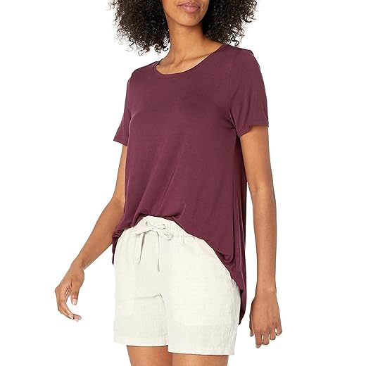 Amazon Essentials Damen Plus-Size  Kurzärmeliges Swing-T-Shirt Mit U-Ausschnitt Und Lockerer Passform (Erhältlich In Übergröße)