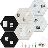 Whemyreat Adesivo da parete esagonale in feltro per bacheca, per cucina, camera da letto, cameretta dei bambini, ufficio - 1