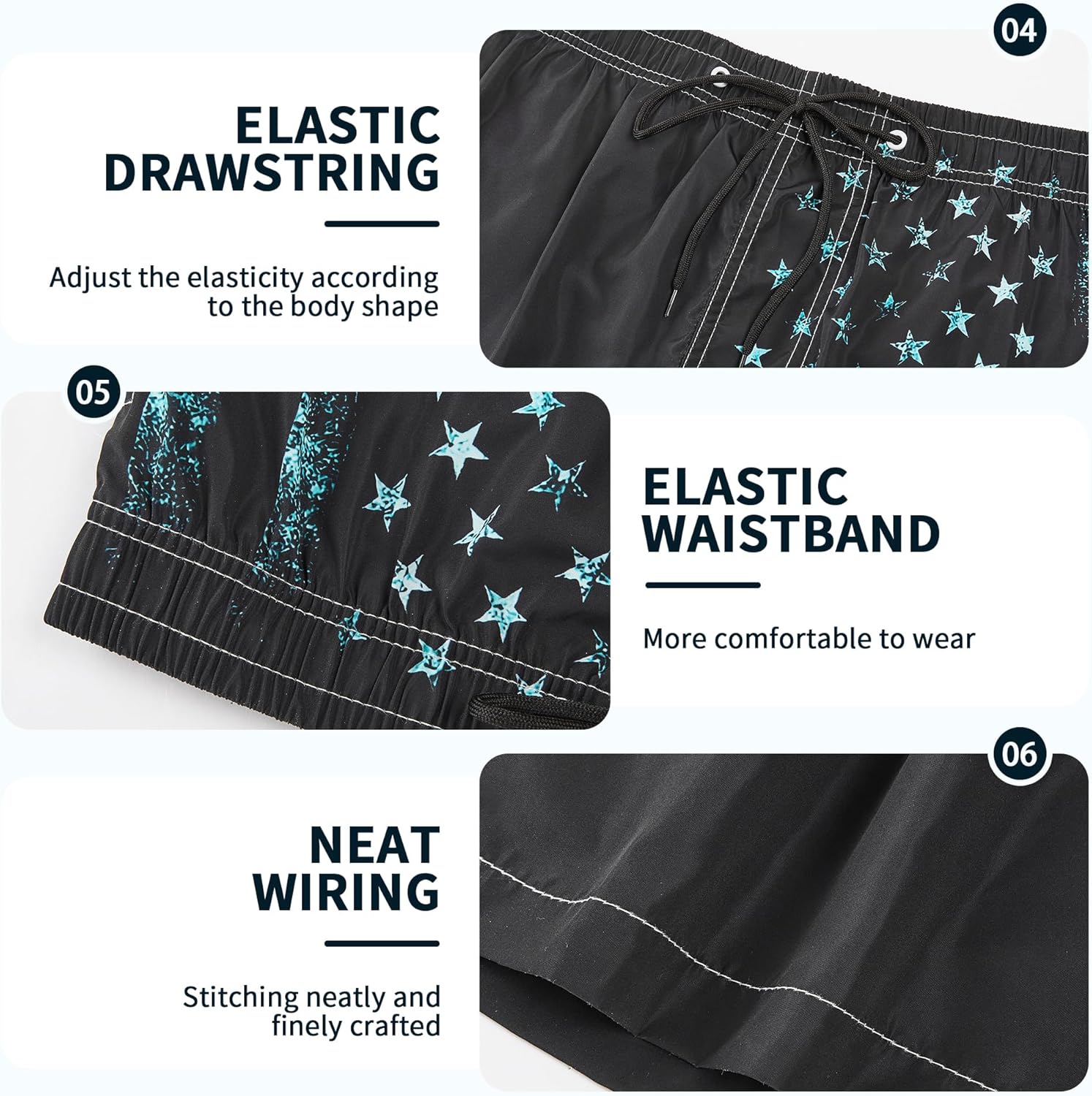 Mens Swim Trunks with Compression Liner 9" Built-in Board Shorts 2 in 1 Quick Dry Bathing Suits with Zipper Pockets - Image 4