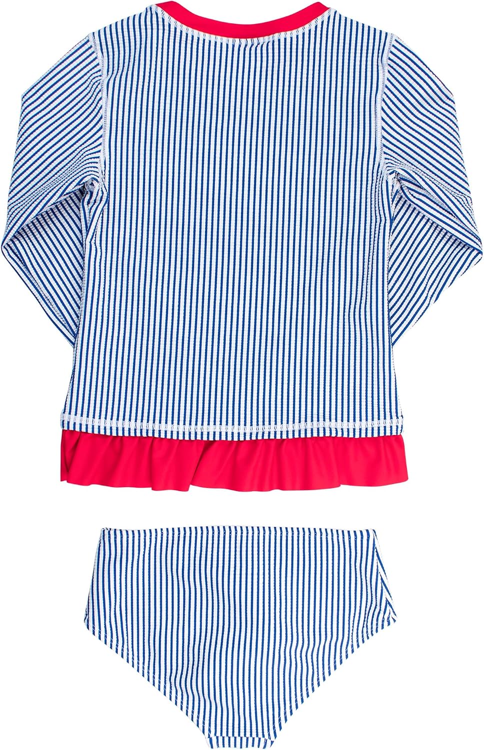 RuffleButts Girls Tween Long Sleeve Rash Guard 2-Piece Bikini Swimsuit