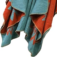 Vista 218 de Urban CoCo Poncho de colores para mujer, chal con frente abierto, color en bloques