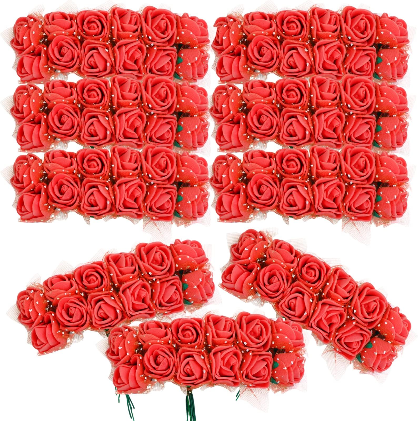 Amazon.de: Rosen 15 mm x 20 Stück Satinrosen Aufnäher Deko Blumen ...