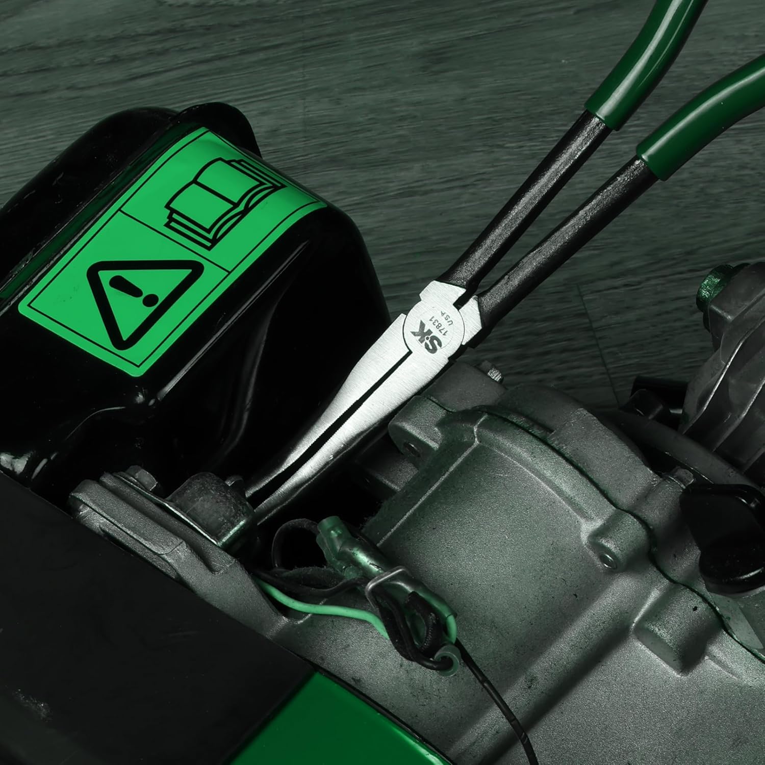 SK Tools USA Extra Long Nose Pliers, 2-Piece, 11-Inch Straight and 45° Angle Needle Nose Pliers, High Carbon Steel, Comfortable Handles for Anti-slip Grip