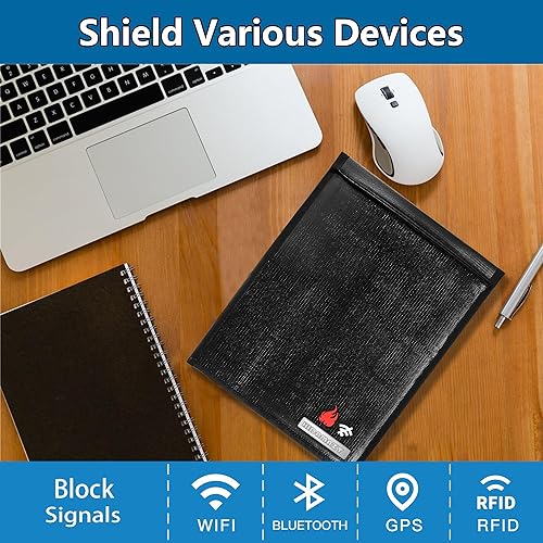 Miniatura 5 de HIDAMAZY Faraday - Bolsas para teléfonos, paquete de 2 protectores Faraday, ignífugos e impermeables Faraday para portátiles, radio y llaves de