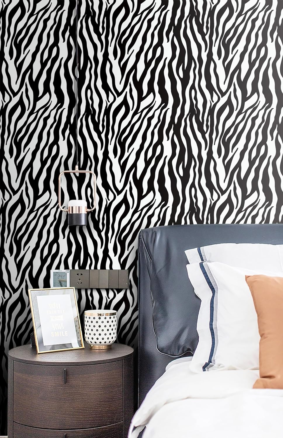 Zebra Peel and Stick Wallpaper Black and White Wallpaper 393 "x16.1 Zebra Contact Paper for Bedroom Waterproof Removable Shelf Liner Decal Vinyl Roll