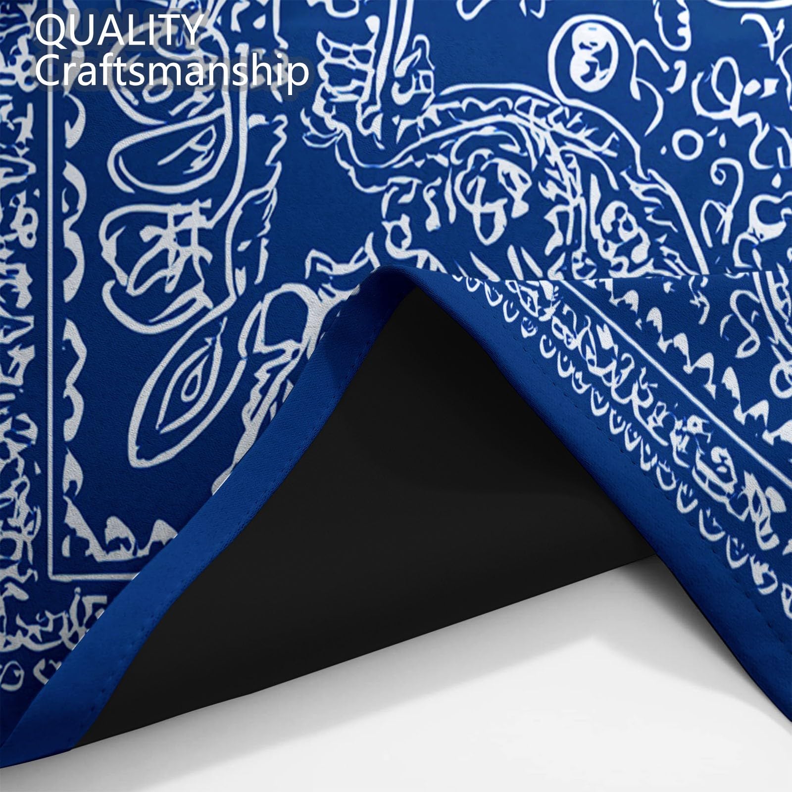 Générique Rideaux Occultants Enfant Motif Traditionnel 110 x 215 cm (L x H), Isolation Phonique à Œillets Foulard, pour Chambre Garçon (2 Panneaux) Bleu Foncé