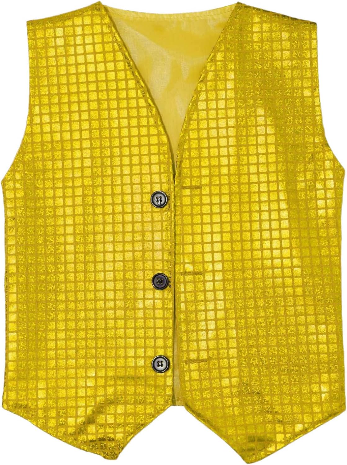 FEESHOW Girls Boys Metallic Plaid Waistcoat Vest Sleeveless Party Jacket Shirt Hip-hop Jazz Dance Tops Modern Dancewear