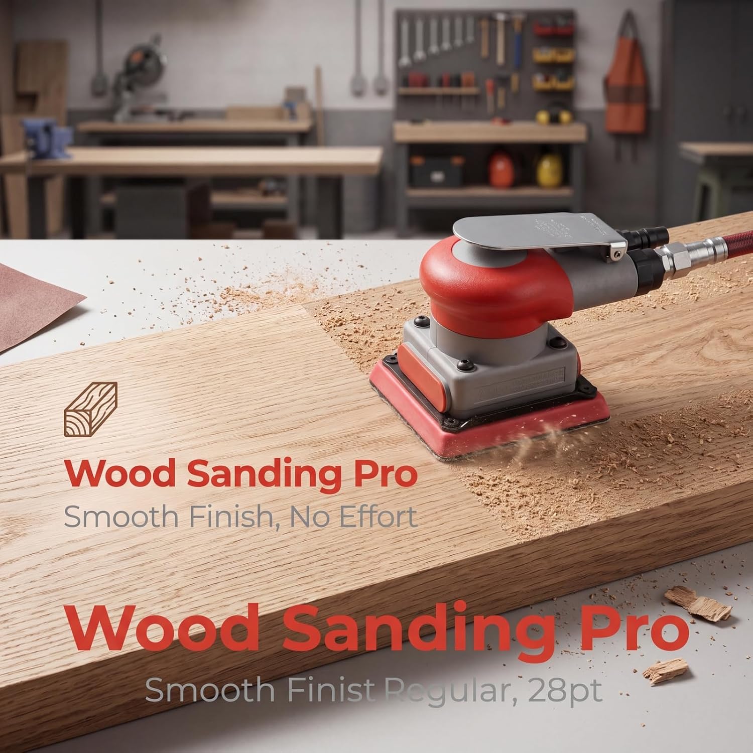 Pneumatic Sander, Alloy Steel Air Sanding Machine, Sandpaper Machines Air Sander Grinding Tools, High Speed Air Powered Sanders Polisher for Wood Metal Sanding, Car Waxing