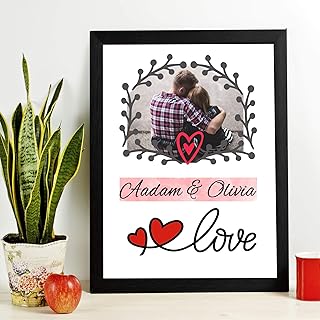 Couple Picture Frame with Personalized Name, Frame wall art, Customizable Photo Frame, Wall hanging, Couple name printed Picture Frame, Home decor