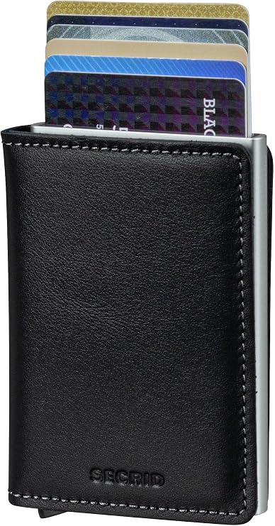 Secrid Slim Wallet Leather Black, RFID Safe Card case