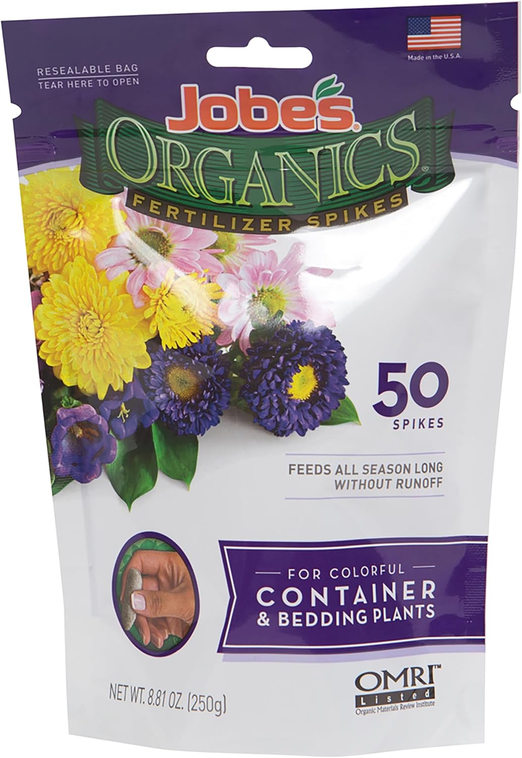 Jobe's Organics Fertilizante en Espigas para Macetas y Jardineras, 50 Unidades
