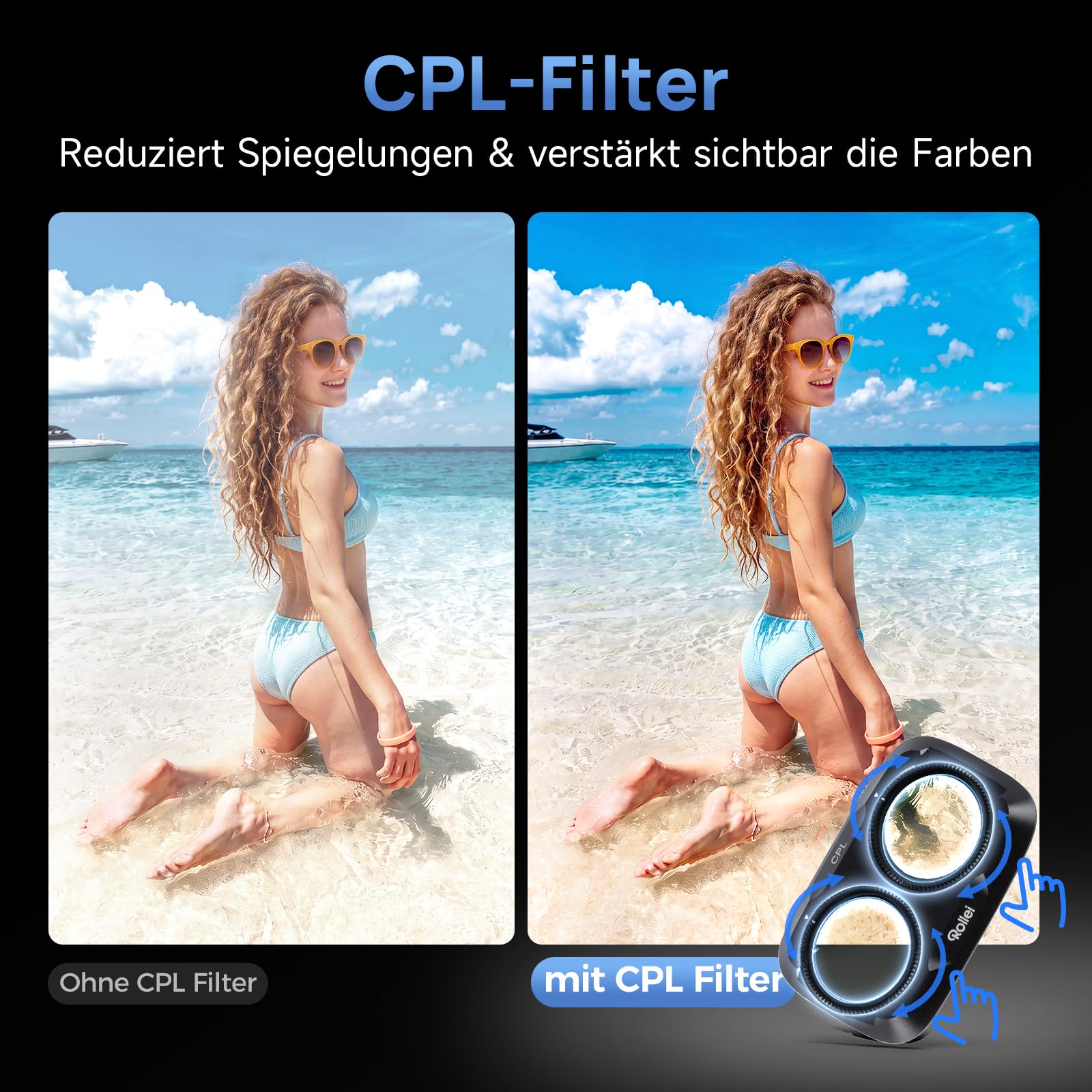 Rollei 4er ND Filter Set kompatibel mit DJI Osmo Pocket 4P ND 16/64/256+CPL
