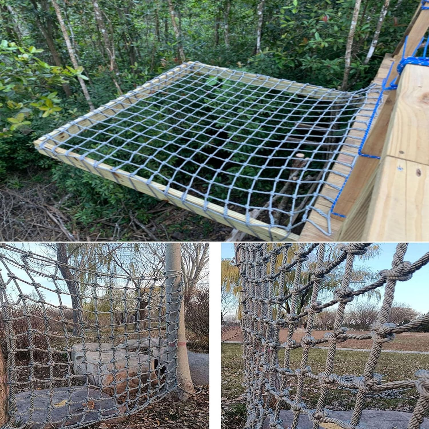 Playground Climbing Net - Durable High Strength Cargo Net for Outdoor Adventure, Treehouse, Jungle Gym & Rope Ladder, 1x5.5m Safety Climbing Equipment