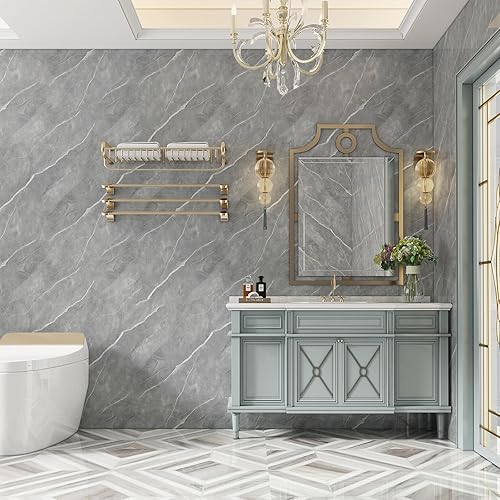 Miniatura 4 de LONGYONG Papel de contacto para encimera, papel tapiz de mármol extraíble para encimeras, armarios de cocina, cajones, dormitorio, baño,