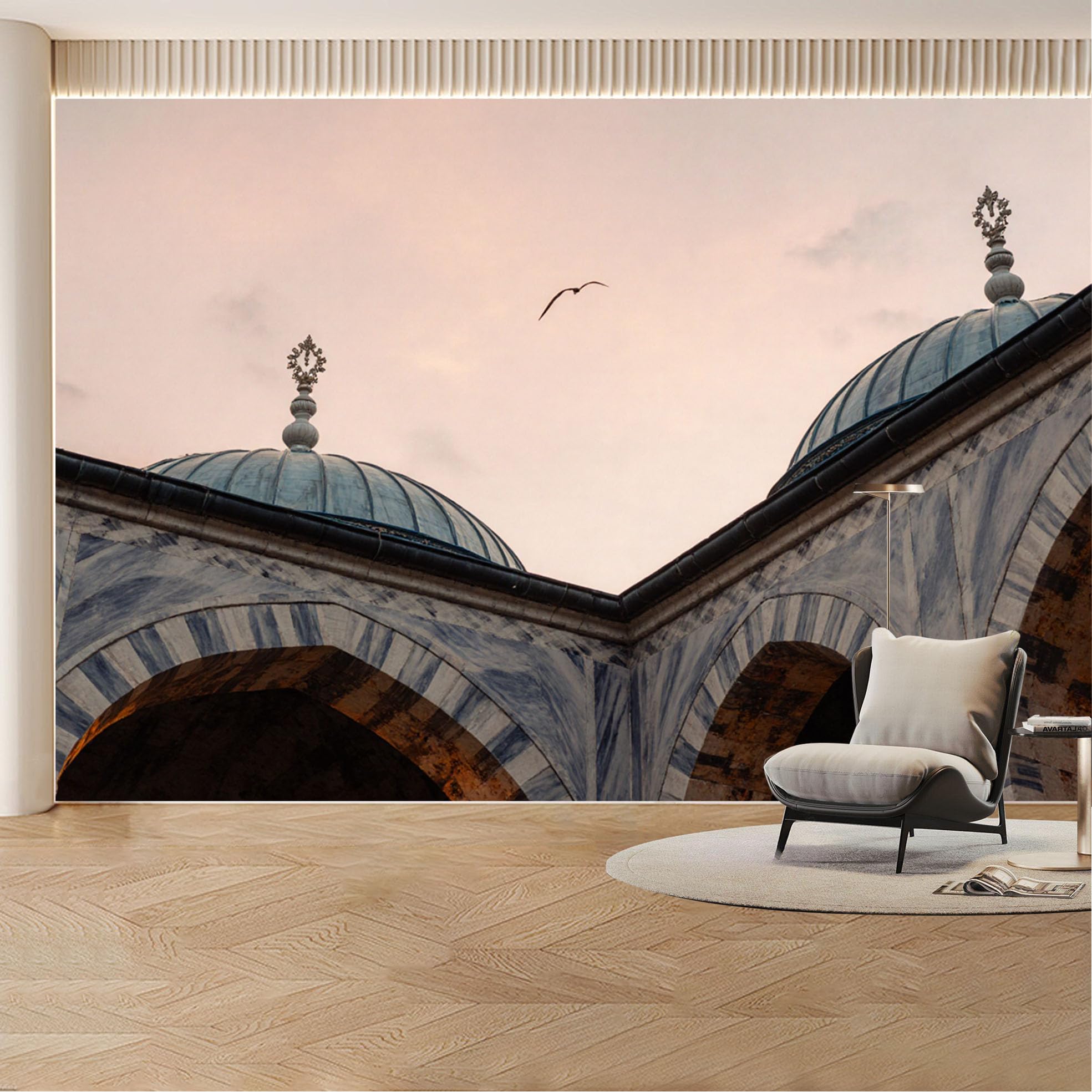 Custom Wall Mural Wallpaper Dome Architecture Landscape Modern Wall Decor Large Wall Art Vintage Sunset Removable SelfAdhesive Large Photo for Living Room， Bedroom， Office