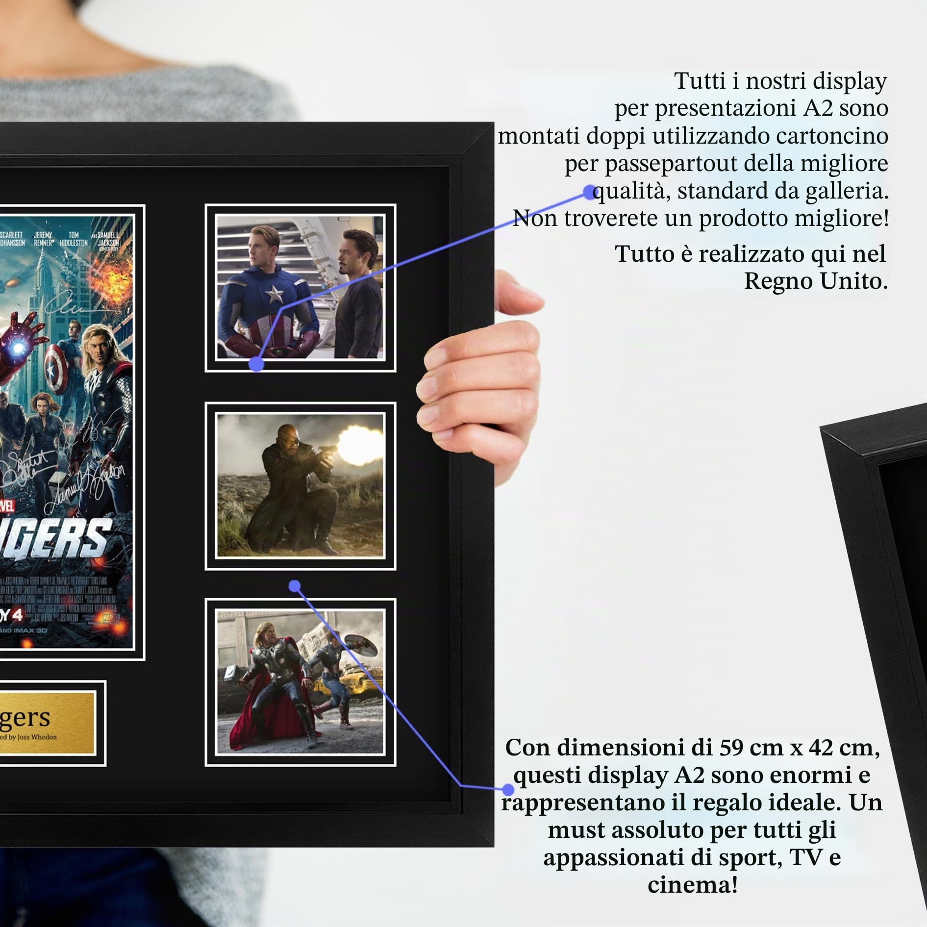 HWC Trading Avengers 1 Regali Stampati Autografo Firmato Immagine Per Gli Appassionati Di Memorabilia Di Film - A2 Incorniciato (ID-006414)