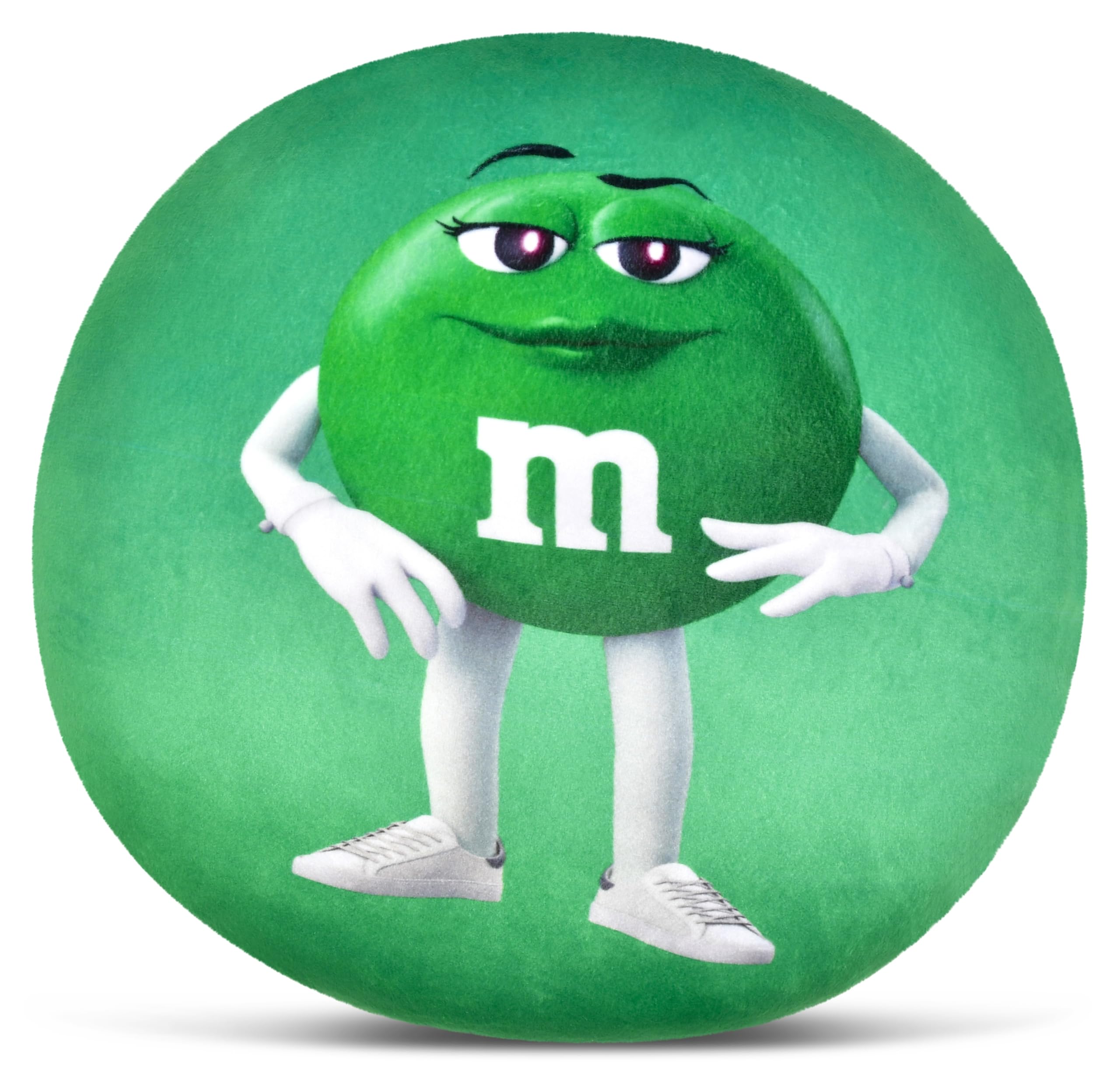 Iscream Green M&M Character M&M's 10.75" Mini Round Plush Fleece Double Sided Pillow, Green
