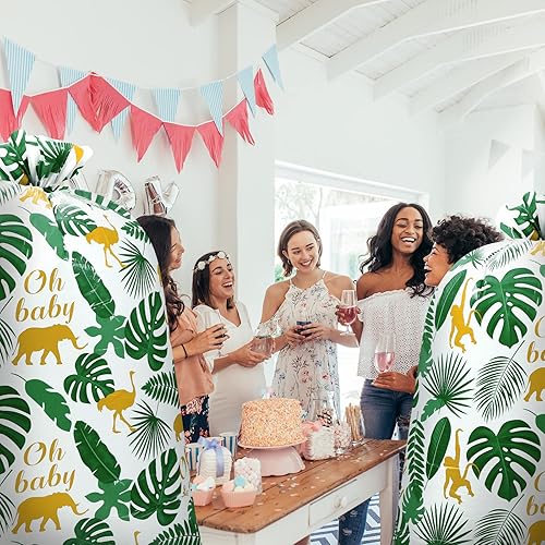 Miniatura 7 de Teling 2 bolsas de regalo extra grandes de 80 x 60 pulgadas para baby shower, selva, safari, animales, bolsas de regalo de plástico para regalos