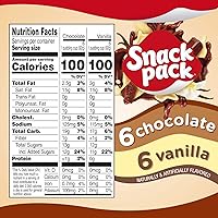 Vista 2 de Snack Pack Paquete familiar de tazas de pudín con sabor a chocolate y vainilla, 12 tazas de pudín
