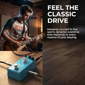 AZOR Overdrive Guitar Effect Pedal Vintage Effect Drive High/Low 3 Modes Mini Pedal for Electric Guitar True Bypass